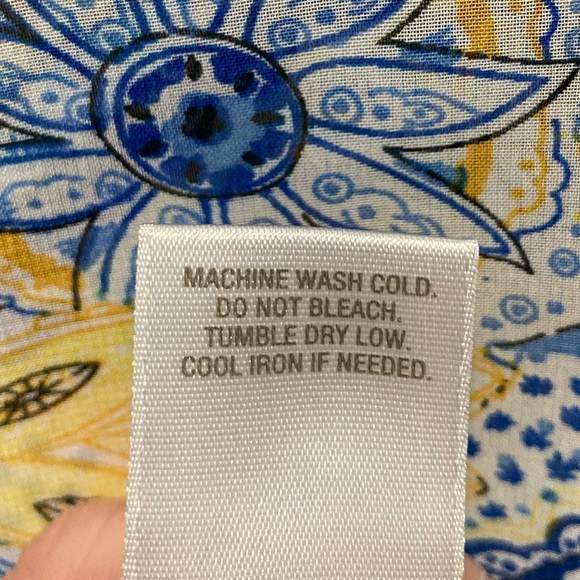 EUC Roz & Ali Large Sheer Ruffle Overlay Tank Paisley Floral 11105 - Picture 6 of 9